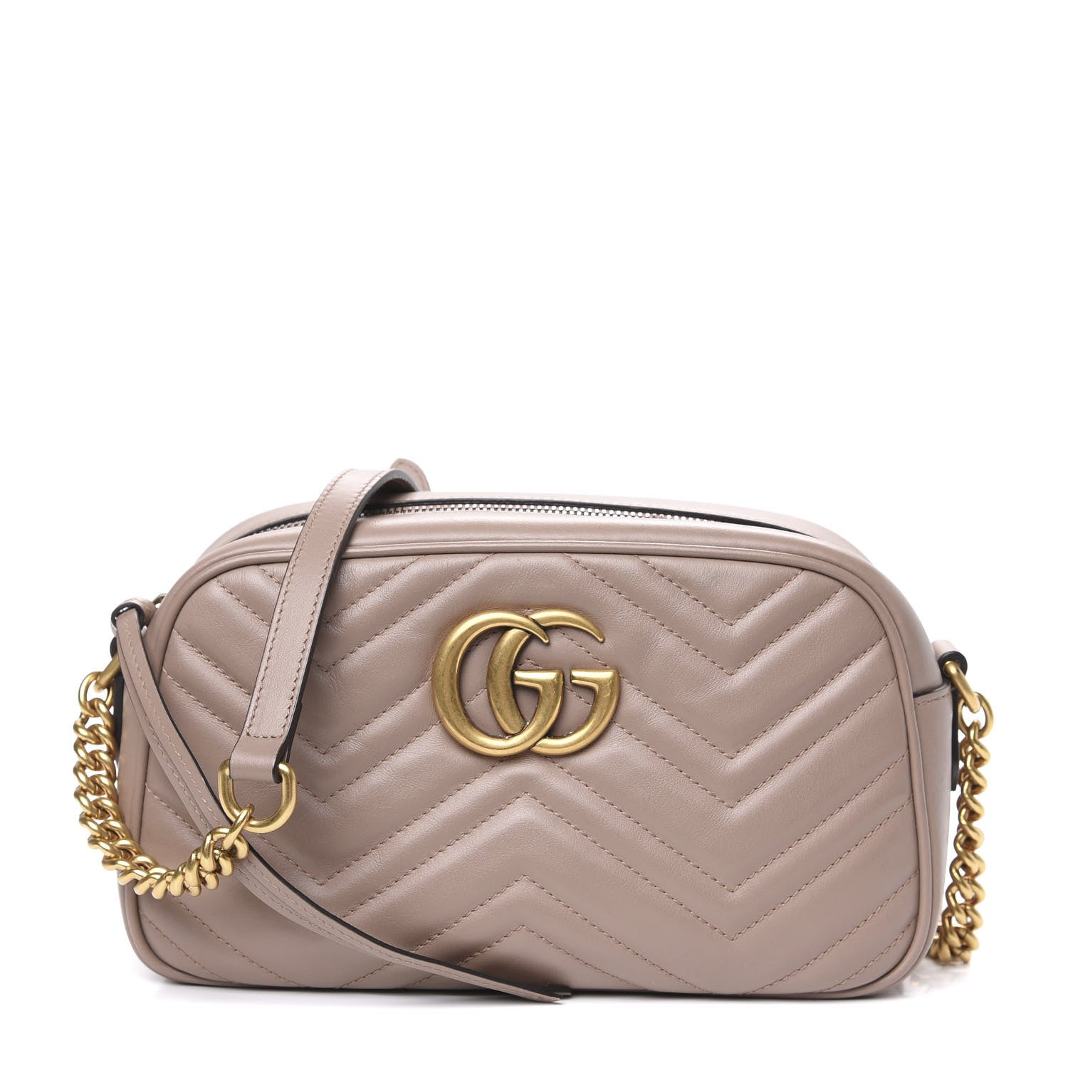 Gucci Calfskin Matelasse Small GG Marmont Chain Shoulder Bag Porcelain Rose 1 of 12