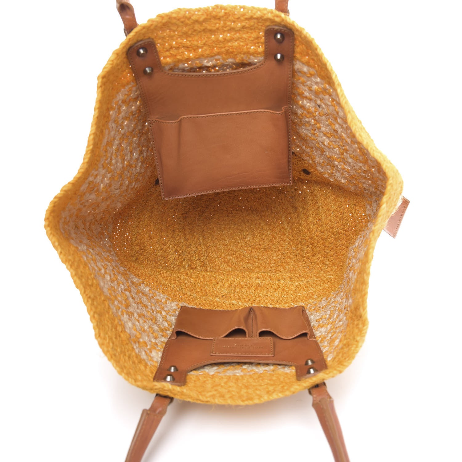 Balenciaga Straw Panier Basket Tote Yellow 5 of 11