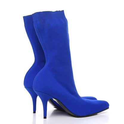 Balenciaga Jersey Crepe Round Toe Knife Booties 39 Bleu Sapphir 4 of 8