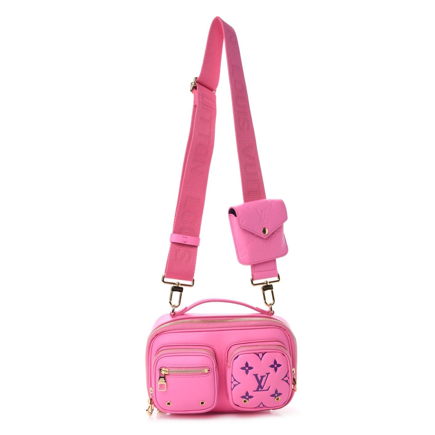 Calfskin Embossed Monogram Vuittamins Utility Crossbody Rose Violet