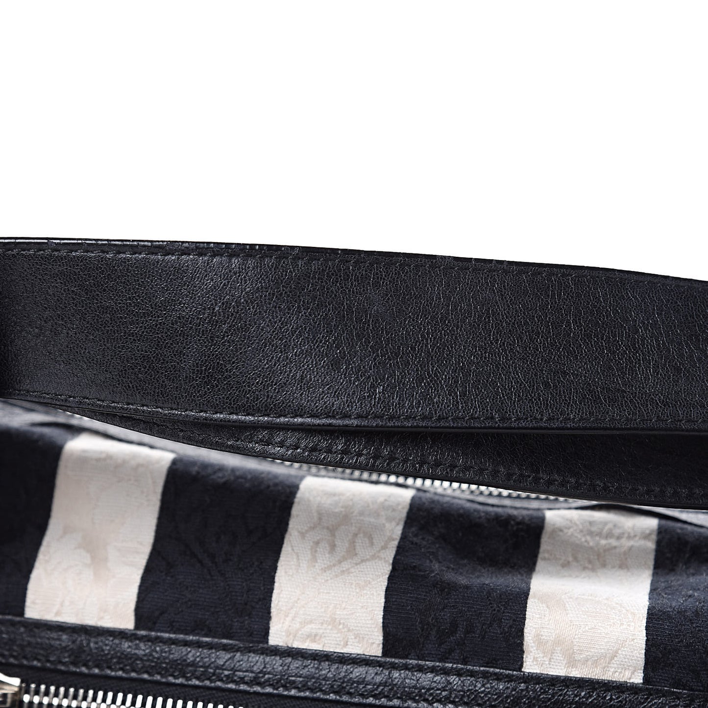 Agneau Damask Stripe Courier Black White
