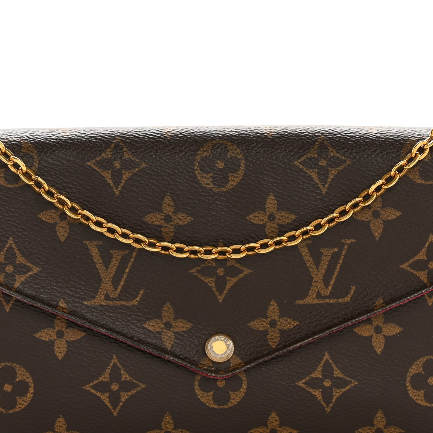 Monogram Pochette Felicie Chain Wallet Fuchsia