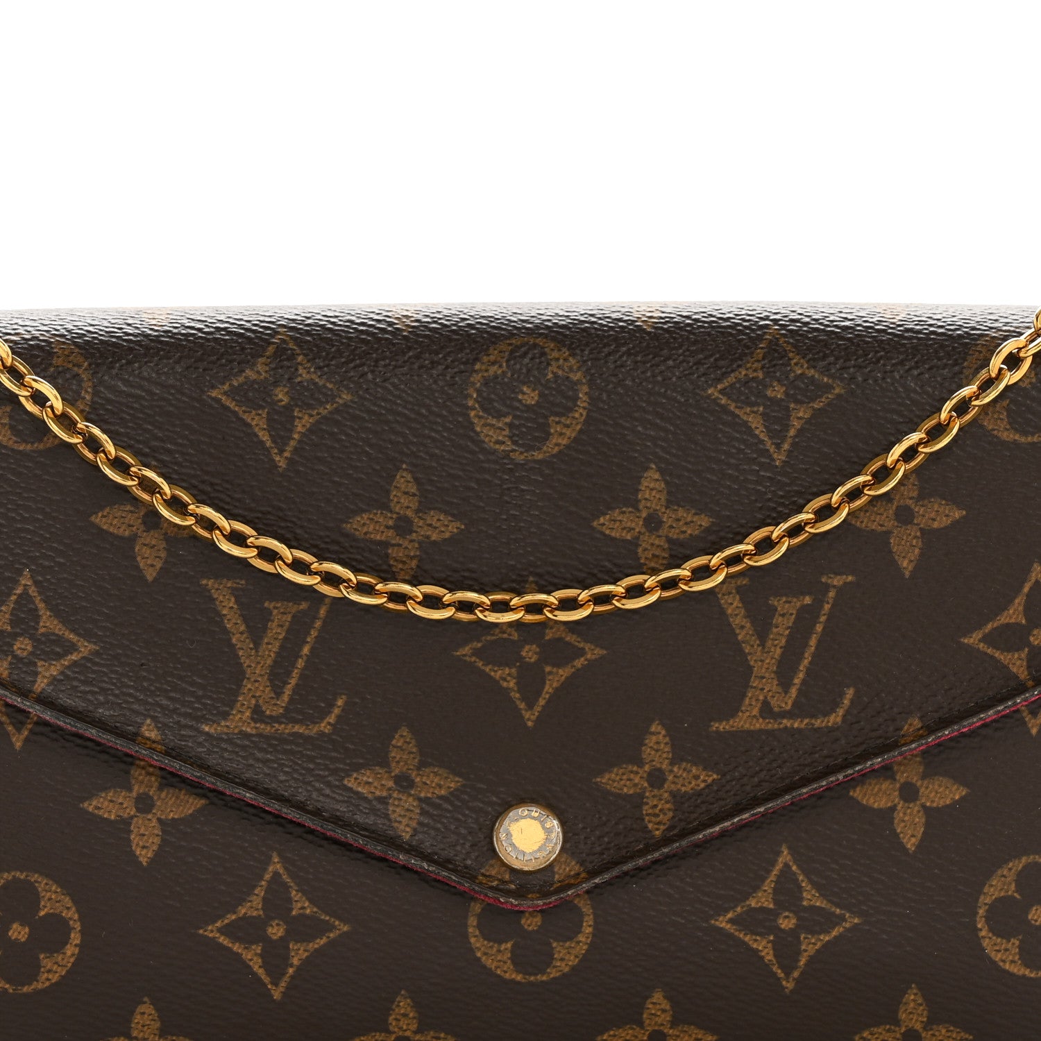 Louis Vuitton Monogram Pochette Felicie Chain Wallet Fuchsia 9 of 17