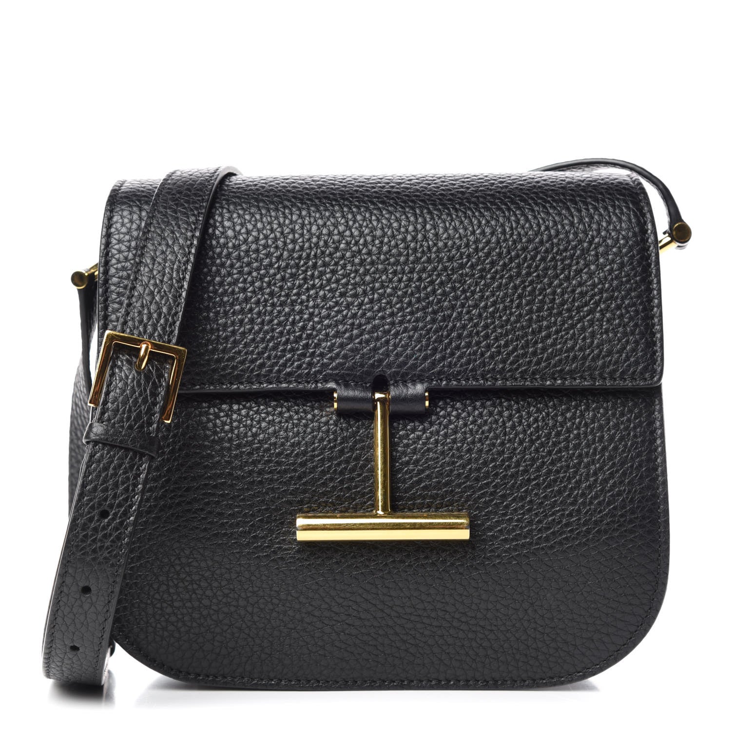 Tom Ford Calfskin Small T Clasp Tara Crossbody Bag Black 1 of 11