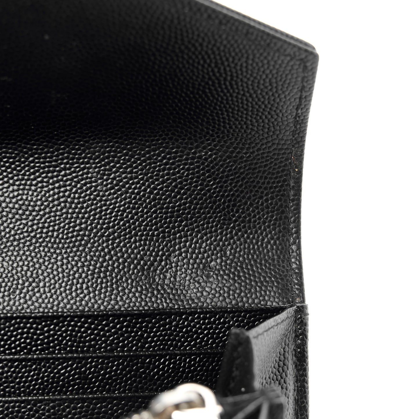 Grain De Poudre Matelasse Chevron Monogram Flap Wallet Black