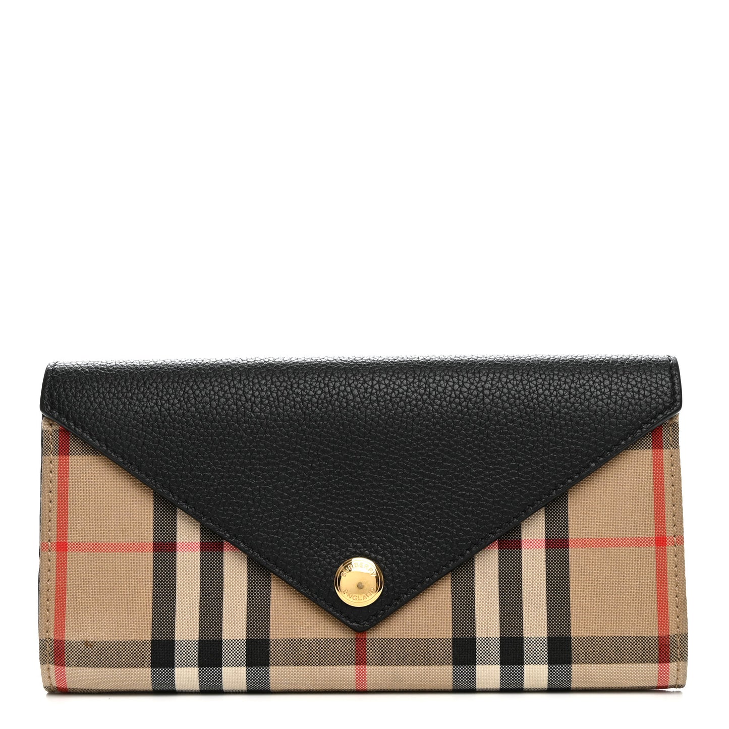 Vintage Check Grain Calfskin Halton Wallet Black
