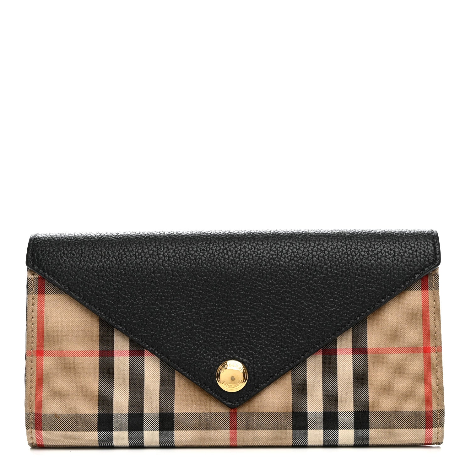 Burberry Vintage Check Grain Calfskin Halton Wallet Black 1 of 7