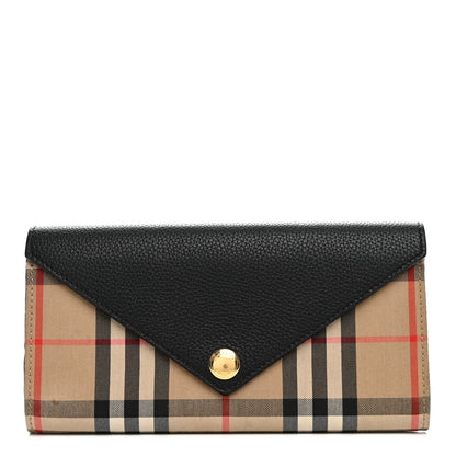 Burberry Vintage Check Grain Calfskin Halton Wallet Black 1 of 7