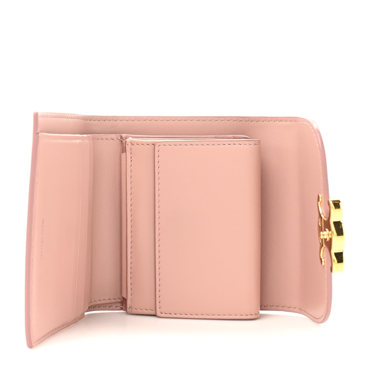 Shiny Calfskin Small Triomph Wallet Antique Rose