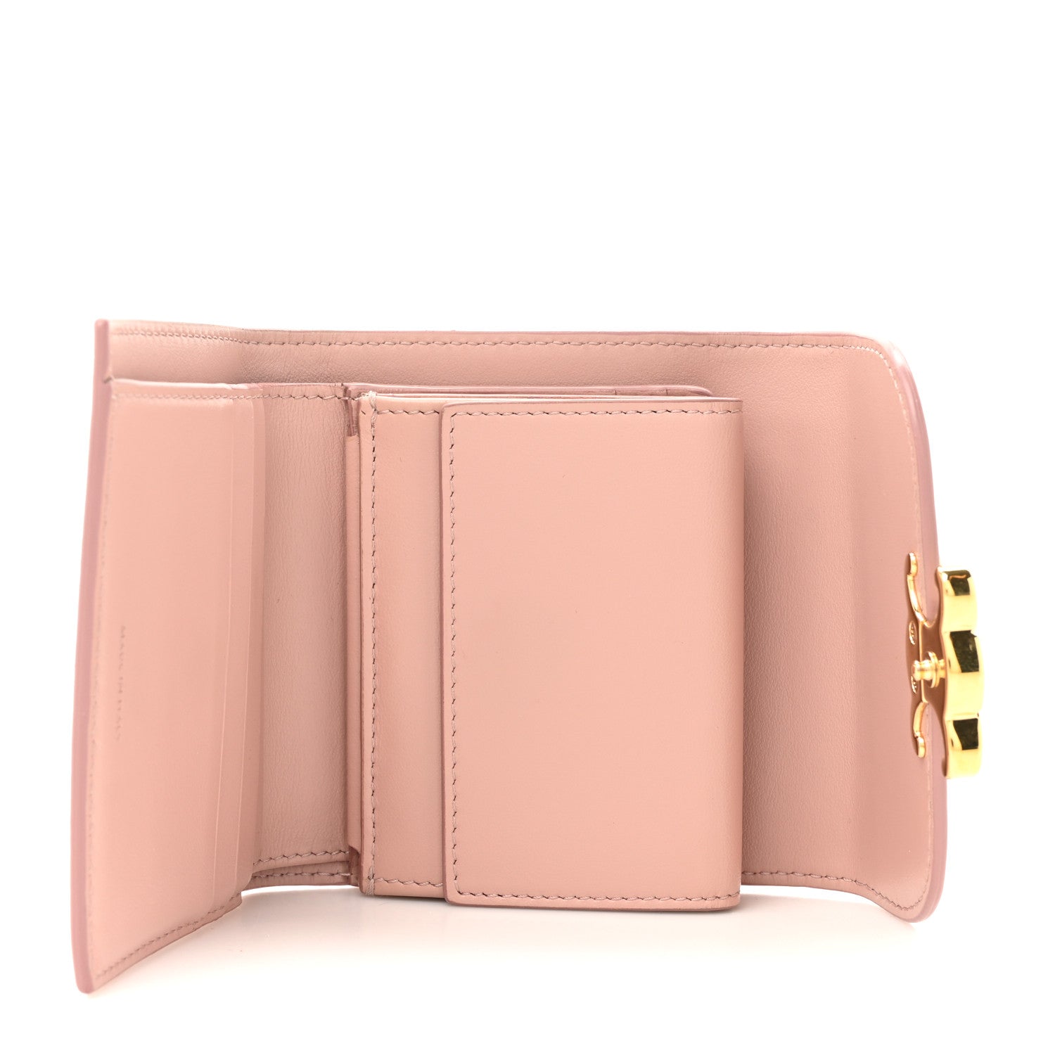 Celine Shiny Calfskin Small Triomph Wallet Antique Rose 5 of 14