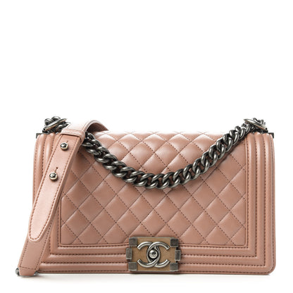 Chanel Lambskin Quilted Medium Boy Flap Light Pink 1 of 10