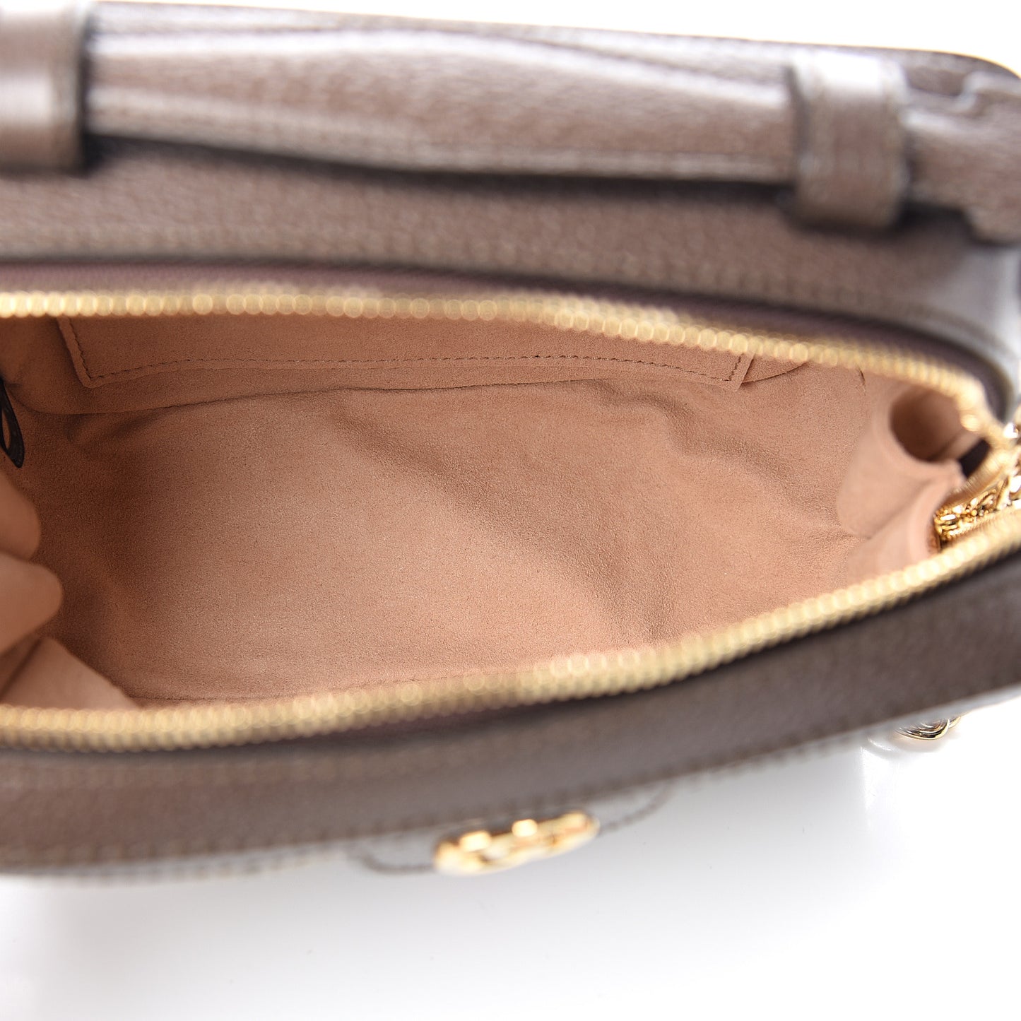GG Supreme Monogram Mini Ophidia Top Handle Shoulder Bag Brown