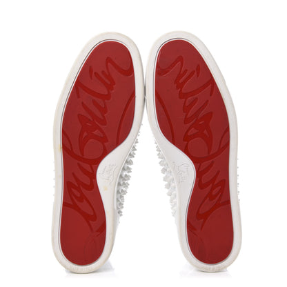 Christian Louboutin Calfskin Mens Louis Spikes Flat Sneakers 42.5 White 6 of 9