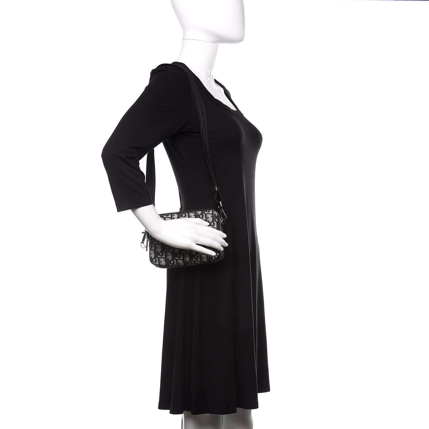 Christian Dior Oblique Pouch Navy Blue 2 of 12