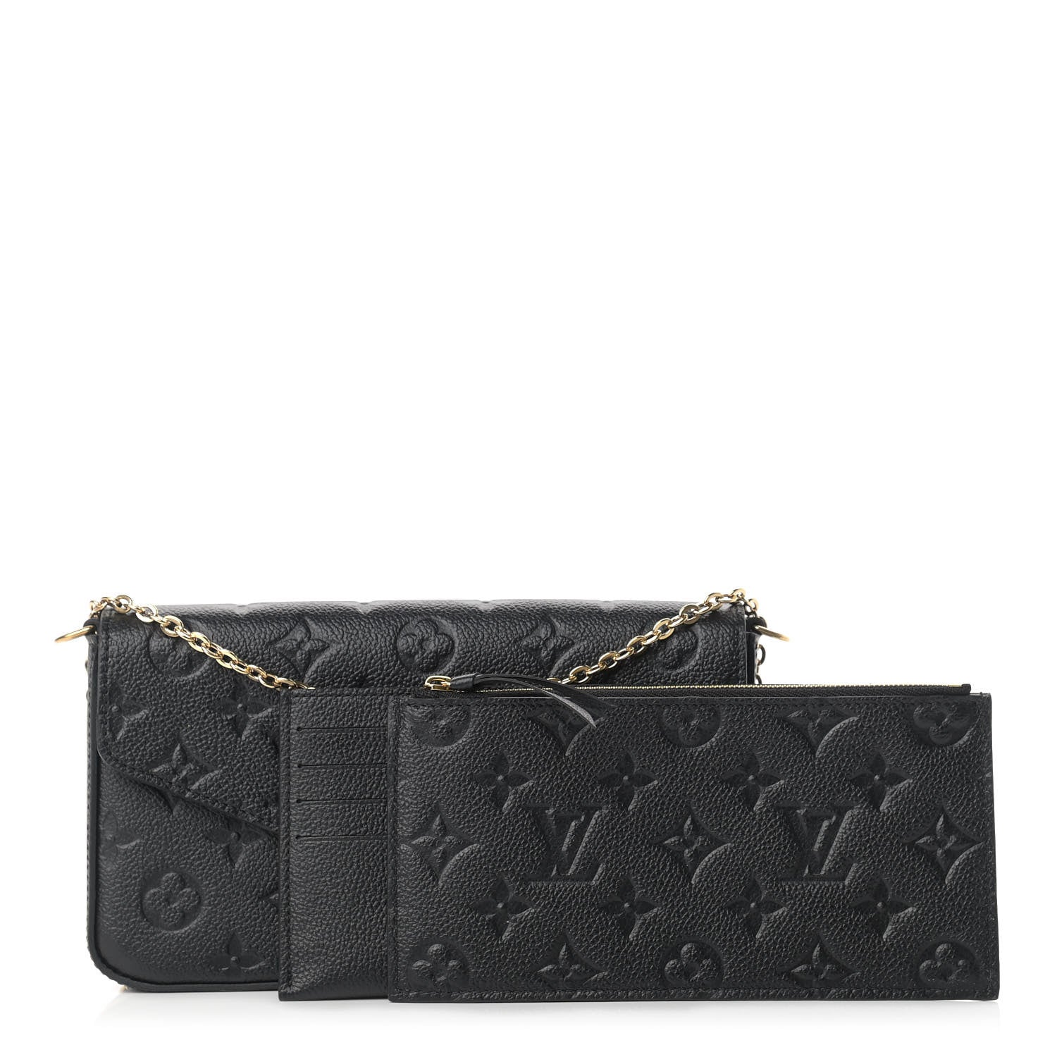 Louis Vuitton Empreinte Pochette Felicie Chain Wallet Black 1 of 13