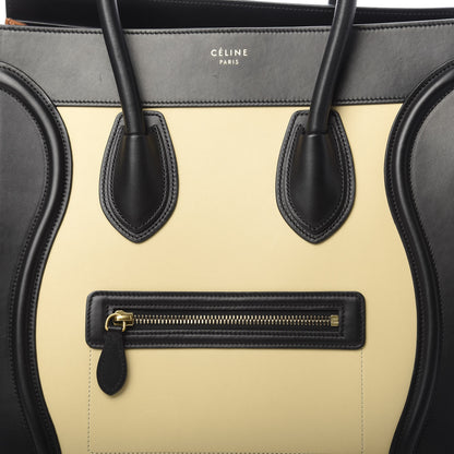 Celine Satin Calfskin Suede Mini Tri-Color Luggage Seashell 8 of 12