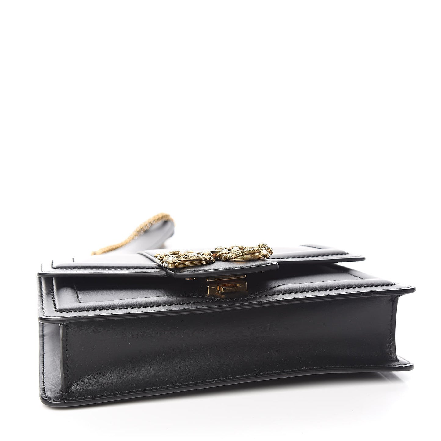 Smooth Calfskin Small DG Amore Envelope Bag Black