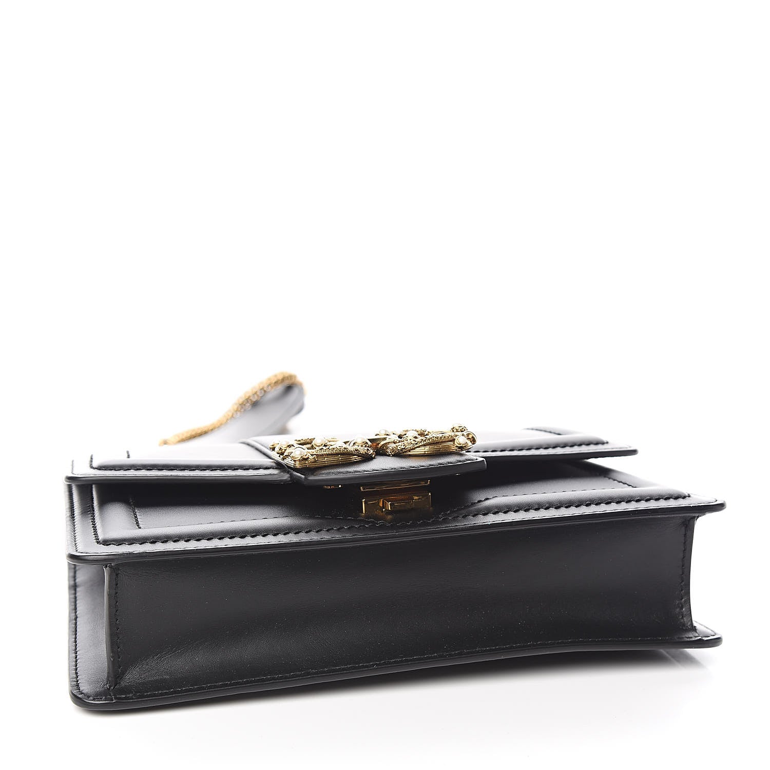 Dolce & Gabbana Smooth Calfskin Small DG Amore Envelope Bag Black 4 of 9