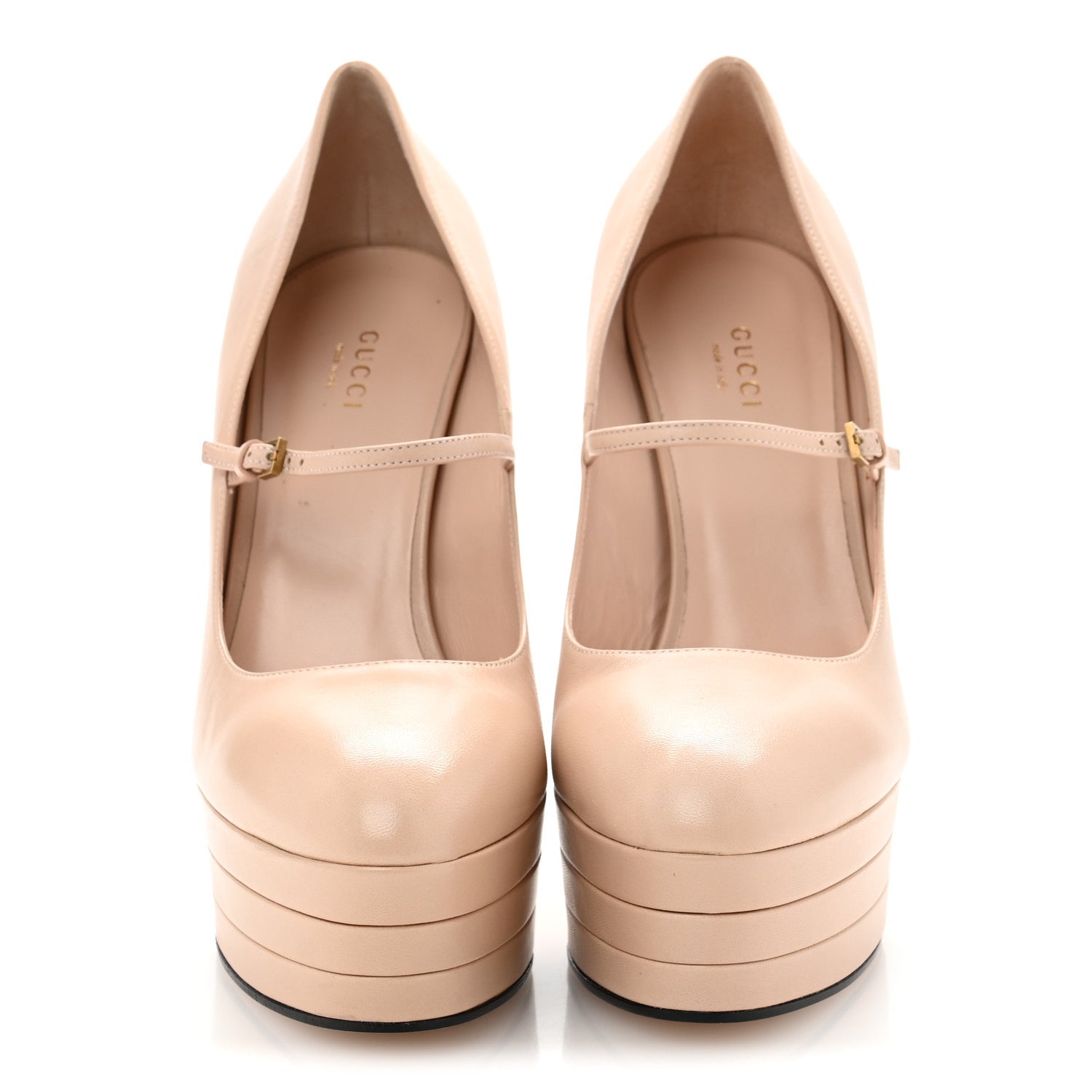 Gucci Malaga Kid Mary Jane Angel Platform High Heel Pumps 40.5 Skin Rose 3 of 11