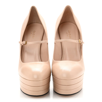 Gucci Malaga Kid Mary Jane Angel Platform High Heel Pumps 40.5 Skin Rose 3 of 11