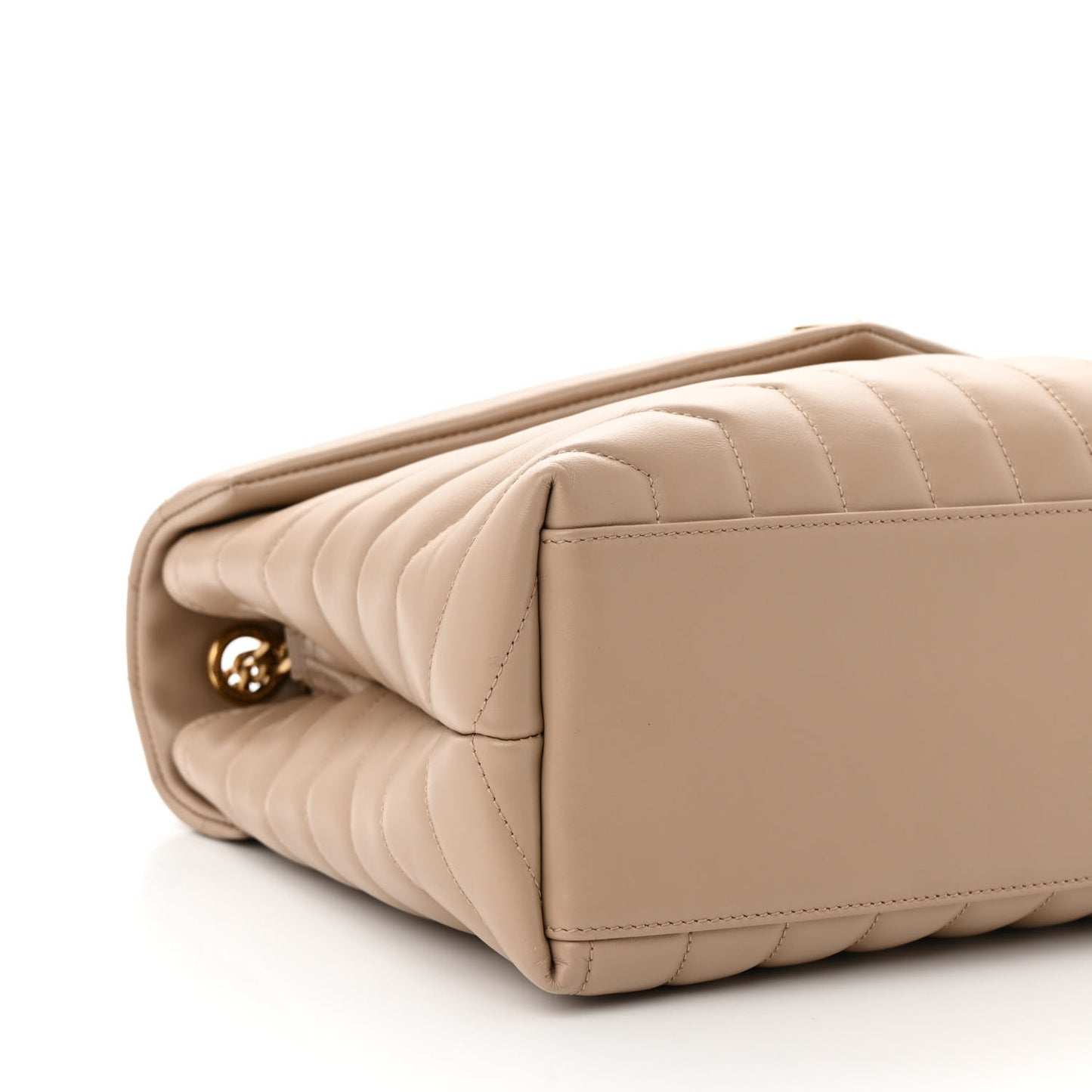 Calfskin Y Quilted Monogram Medium Loulou Chain Satchel Nude Powder