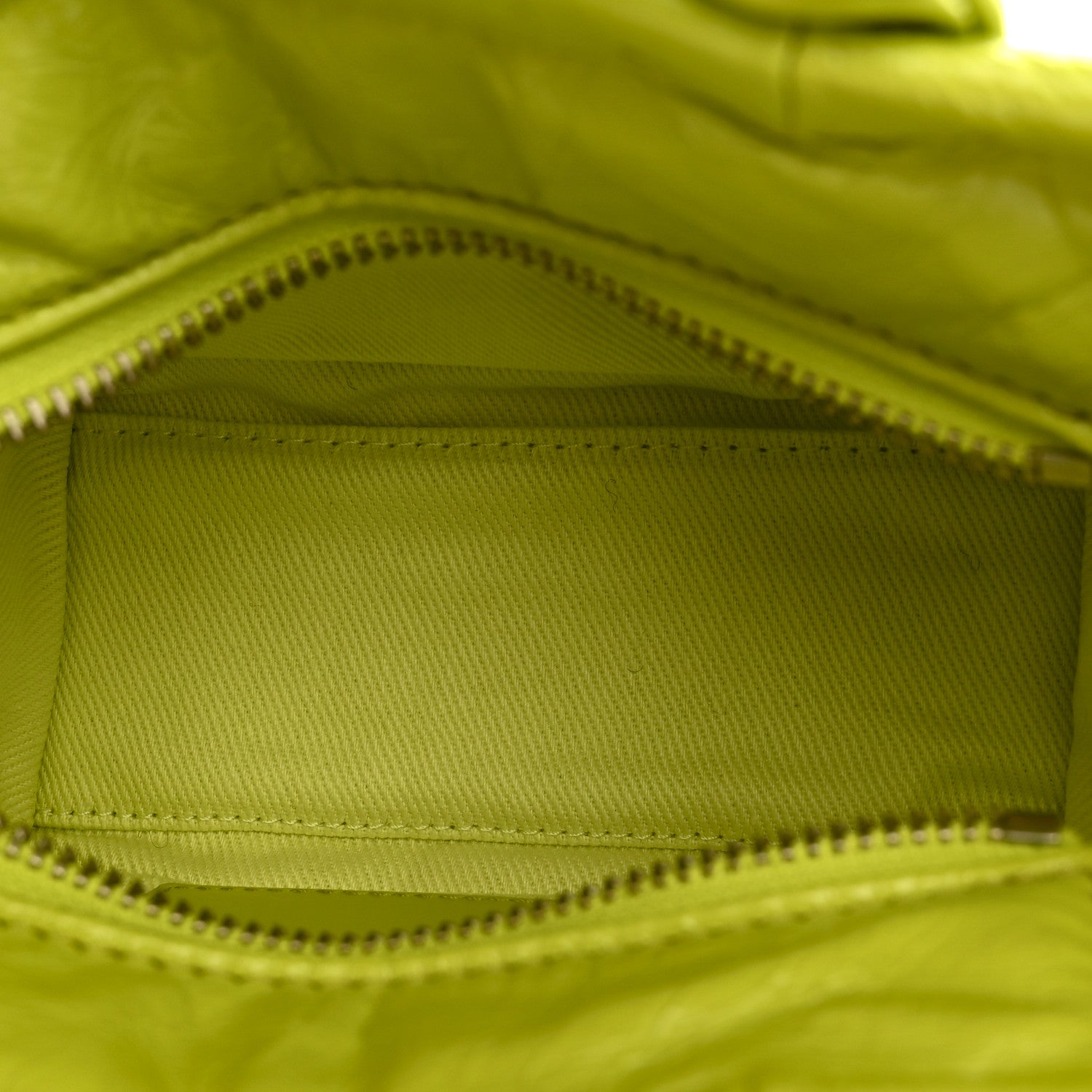 Marc Jacobs Shiny Crinkled Calfskin Mini The Tote Bag Acid Lime 5 of 10