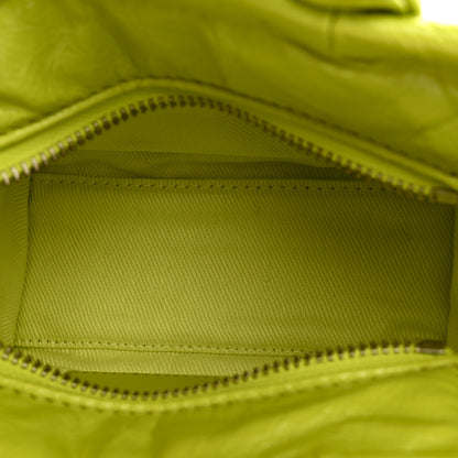Marc Jacobs Shiny Crinkled Calfskin Mini The Tote Bag Acid Lime 5 of 10