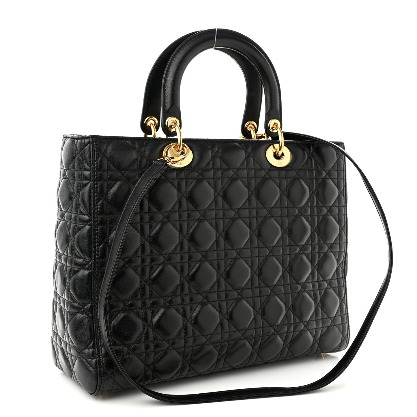 Lambskin Cannage Large Lady Dior Black