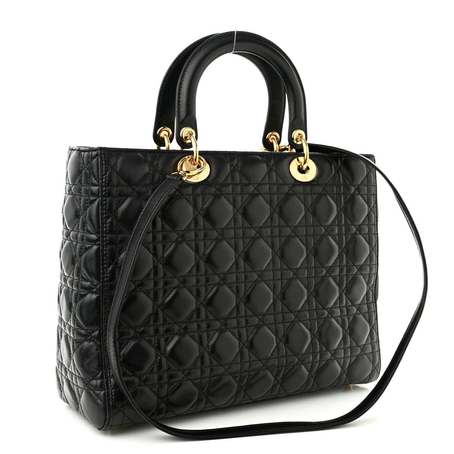 Christian Dior Lambskin Cannage Large Lady Dior Black 3 of 10