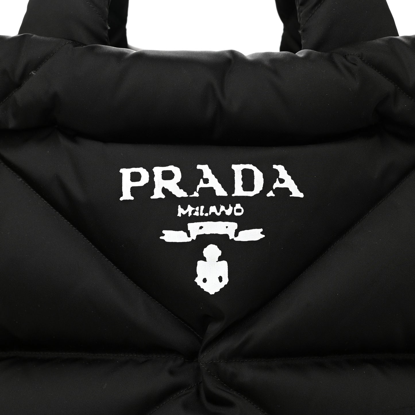 Re-Nylon Triangle Padded Tote Bag Black