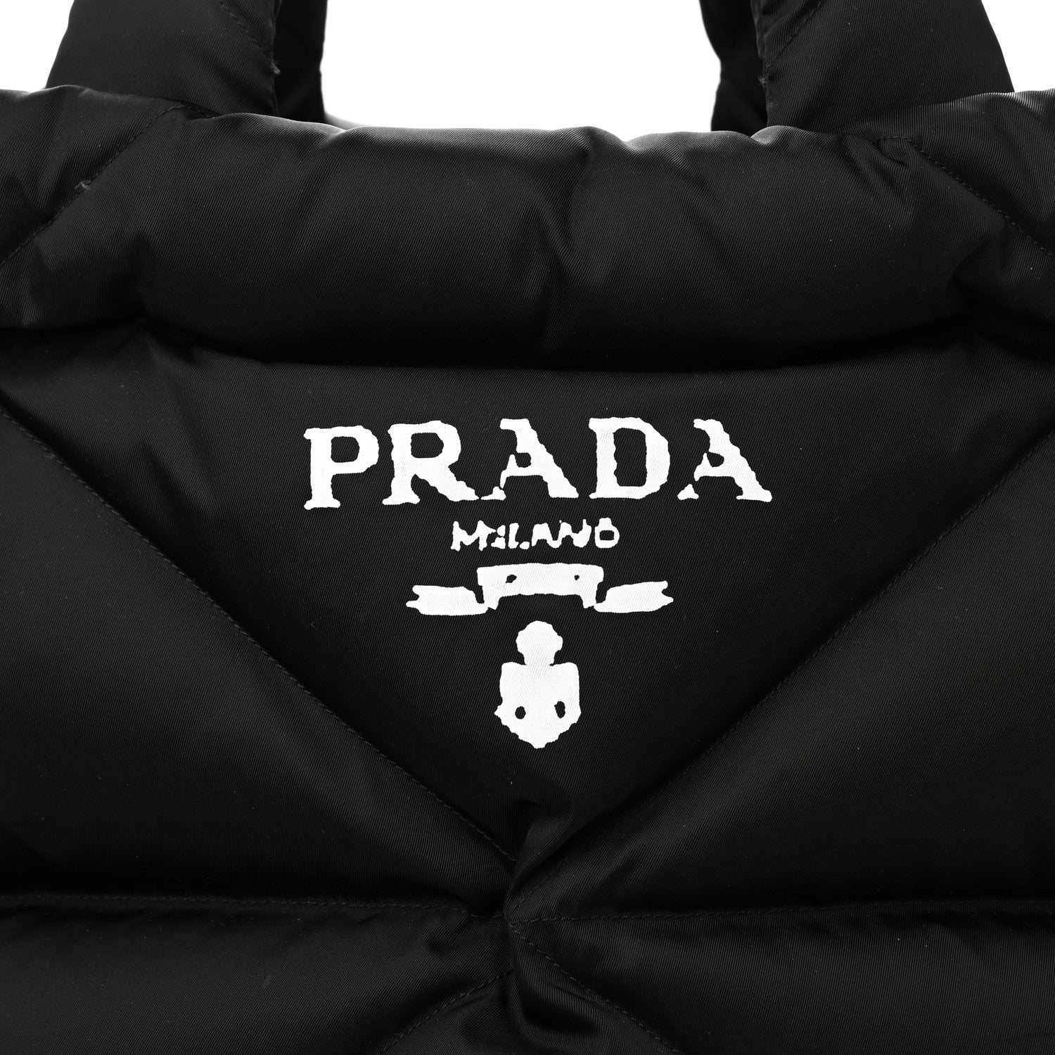 Prada Re-Nylon Triangle Padded Tote Bag Black 8 of 11