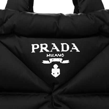 Prada Re-Nylon Triangle Padded Tote Bag Black 8 of 11