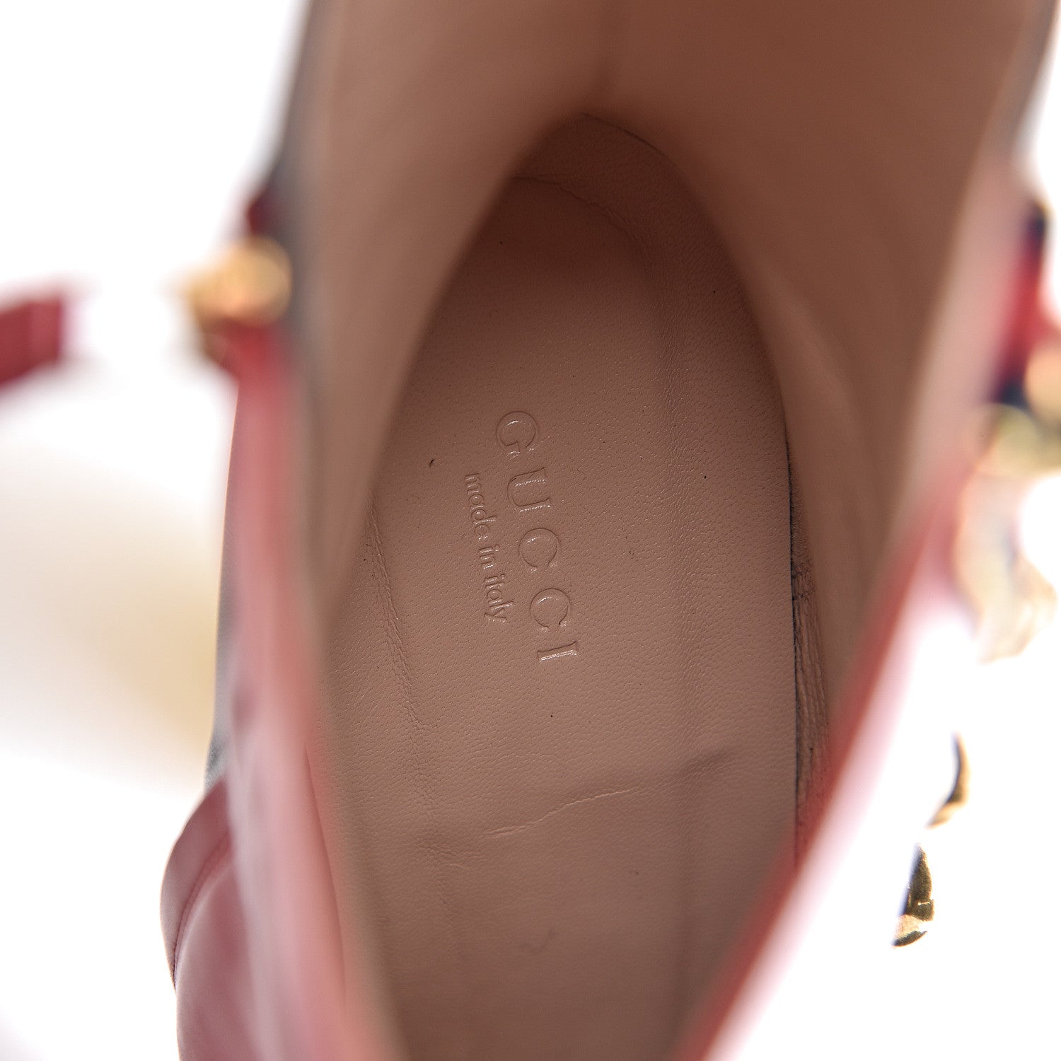 Gucci Malaga Kid Web Carly Mid Calf Boots 42 Hibiscus Red Oro Blue 7 of 9