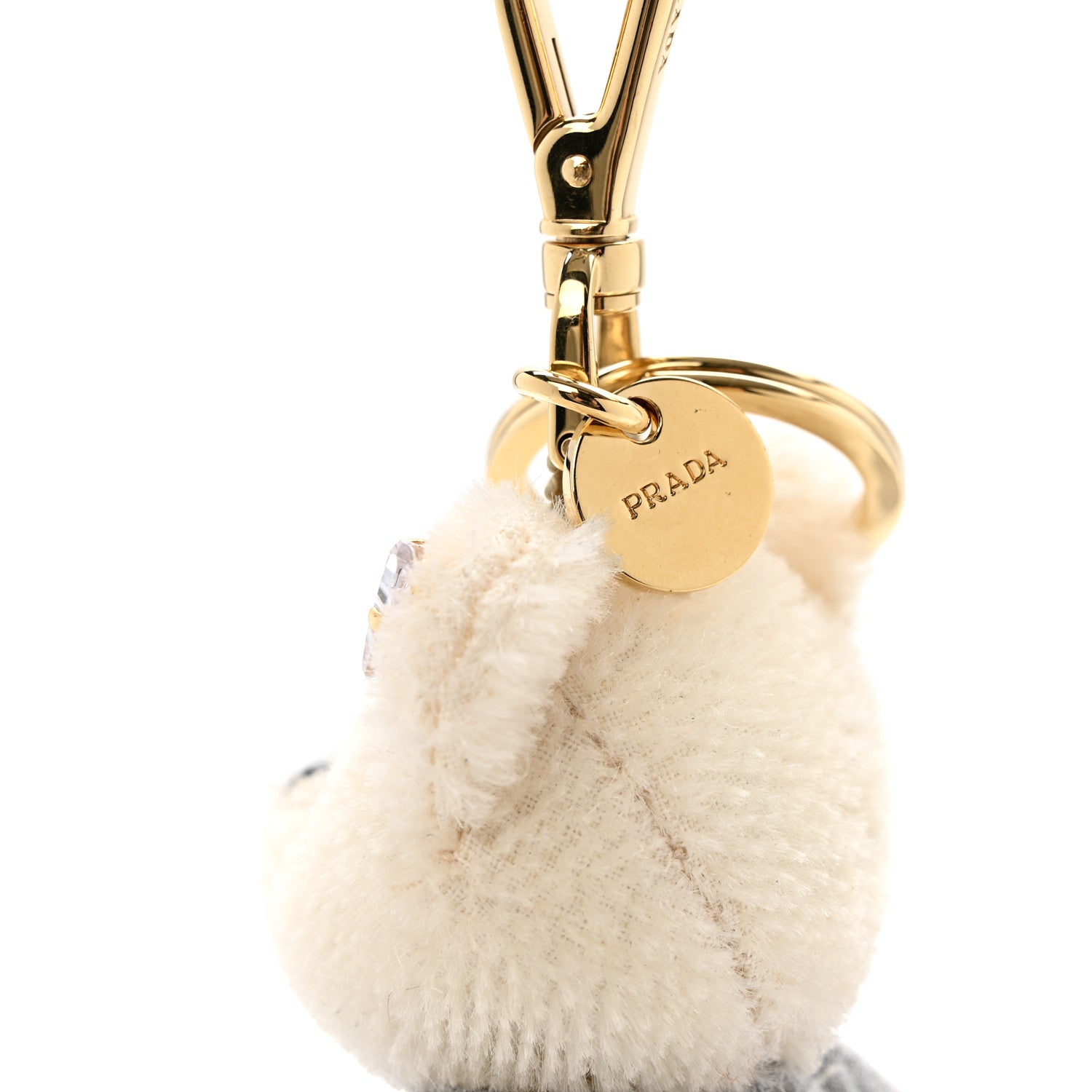 Prada Mohair Teddy Bear Keychain Charm White 3 of 4