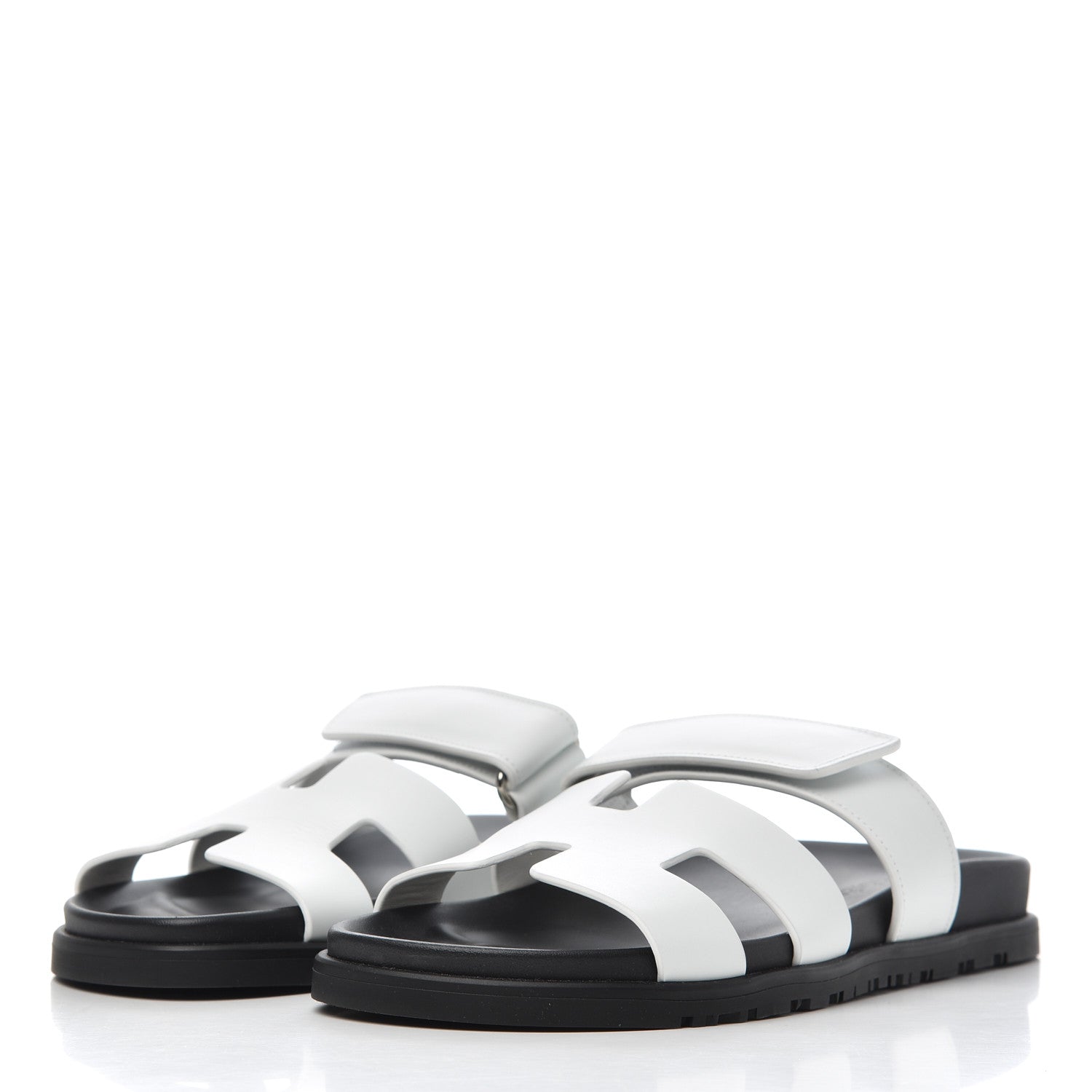 Hermes Calfskin Womens Chypre Sandals 38 White 3 of 11