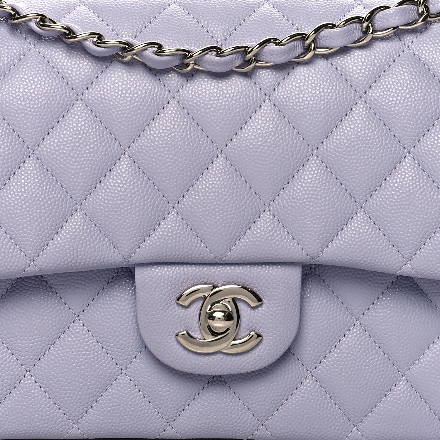 Chanel Caviar Quilted Medium Double Flap Light Purple 8 of 11