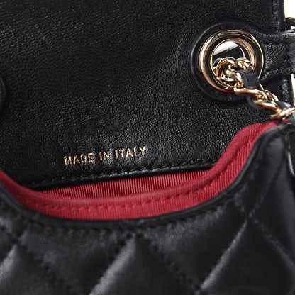 Chanel Lambskin Quilted Chain Around Flap Crossbody Black 8 of 11