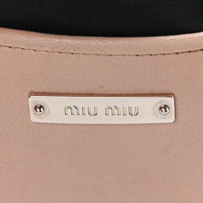 Miu Miu Nappa Matelasse Swarovski Crystal Tote Cammeo 6 of 9