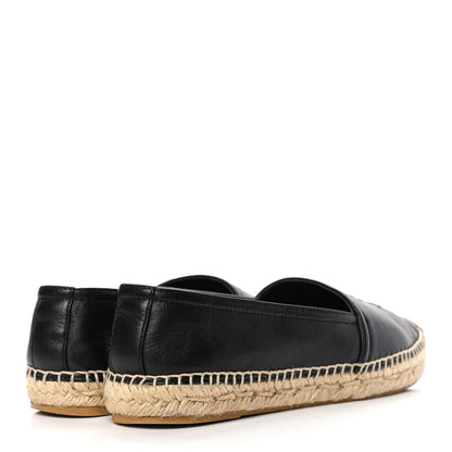 Saint Laurent Lambskin Monogram Espadrilles 37 Black 3 of 4