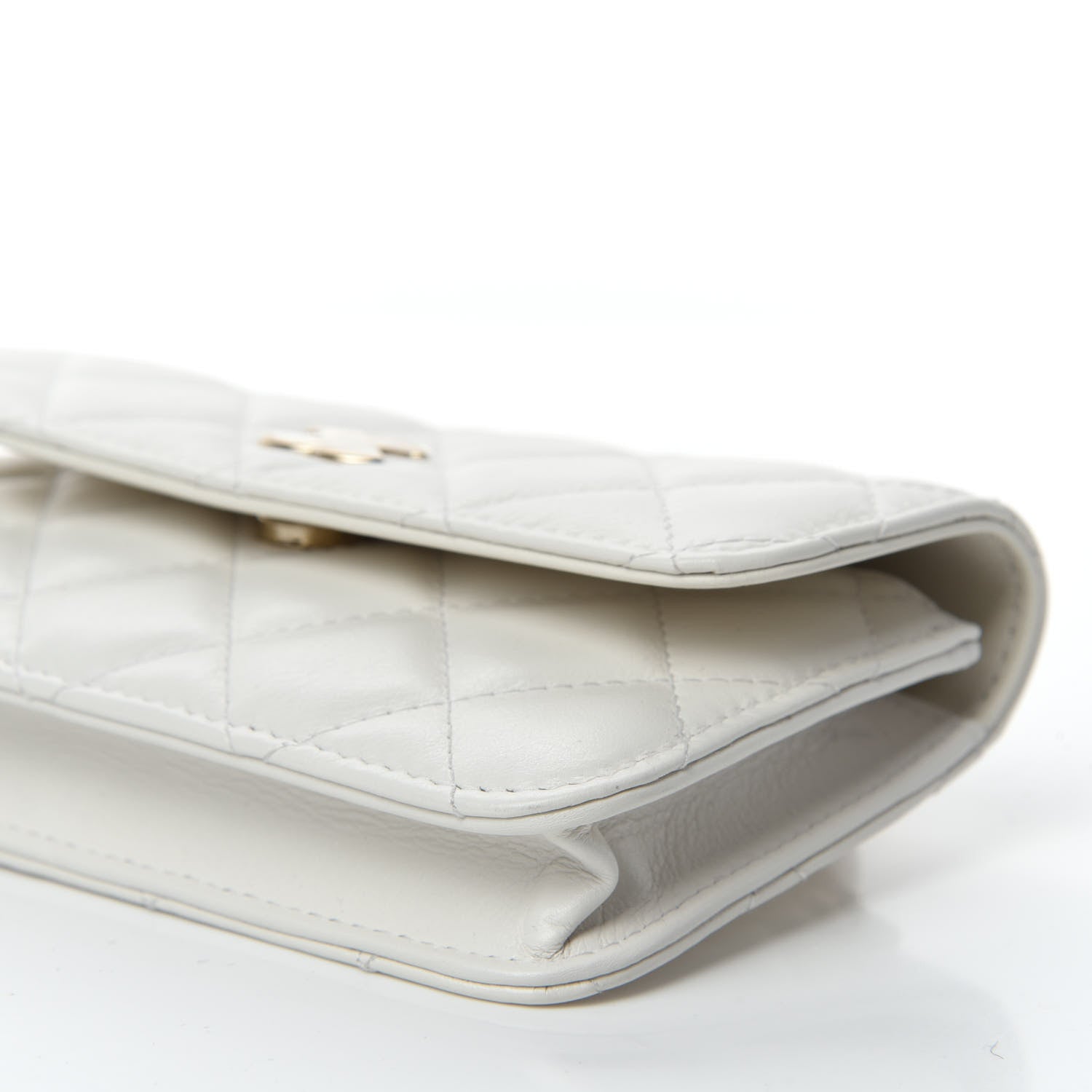 Chanel Calfskin Quilted Maxi Pearls Clutch With Chain White 7 of 12