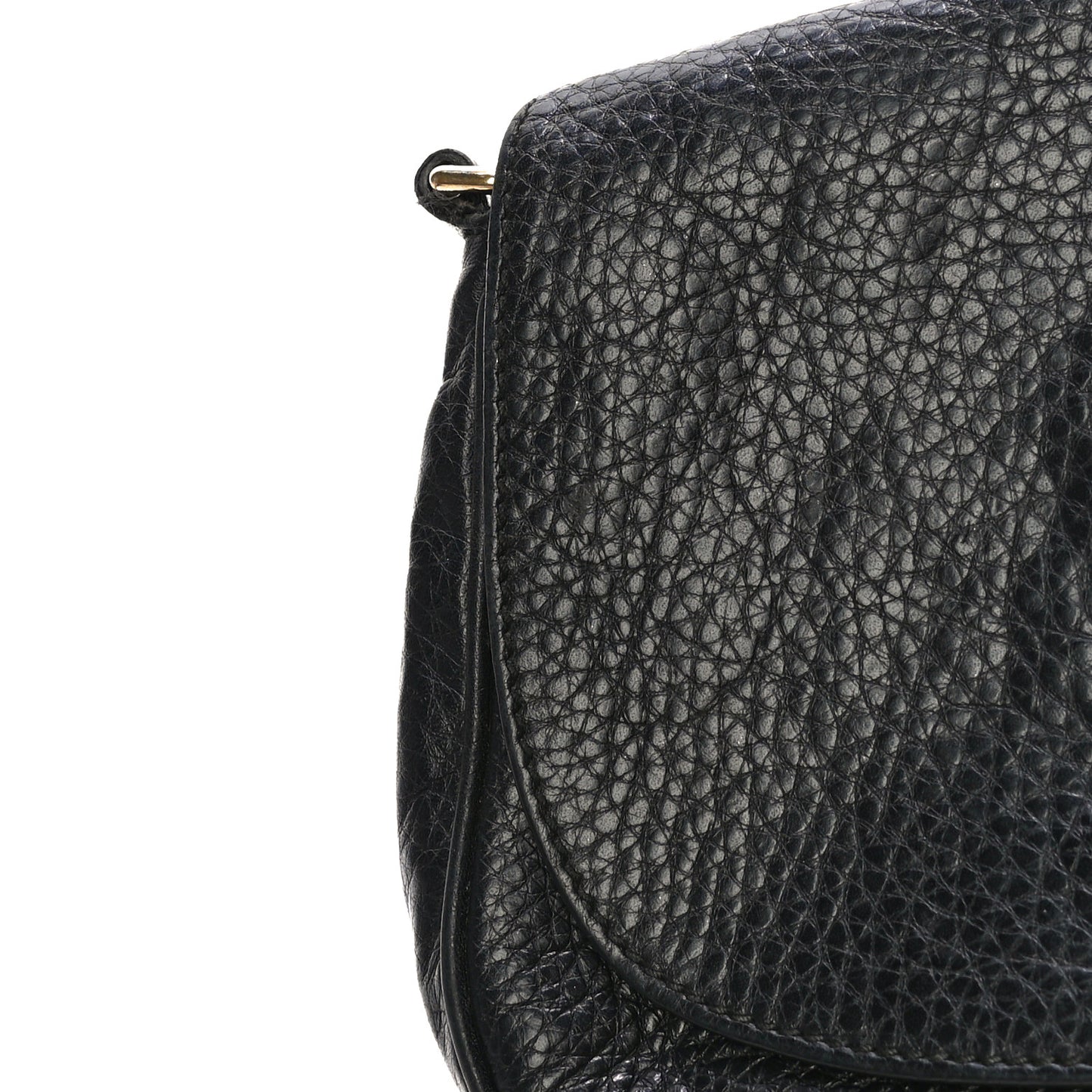 Pebbled Calfskin Medium Soho Flap Crossbody Black