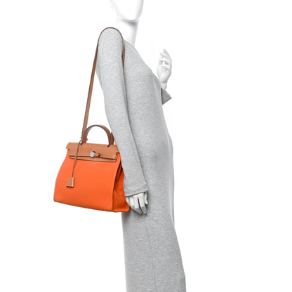 Hermes Toile Vache Hunter Herbag Zip 31 PM Orange 2 of 12