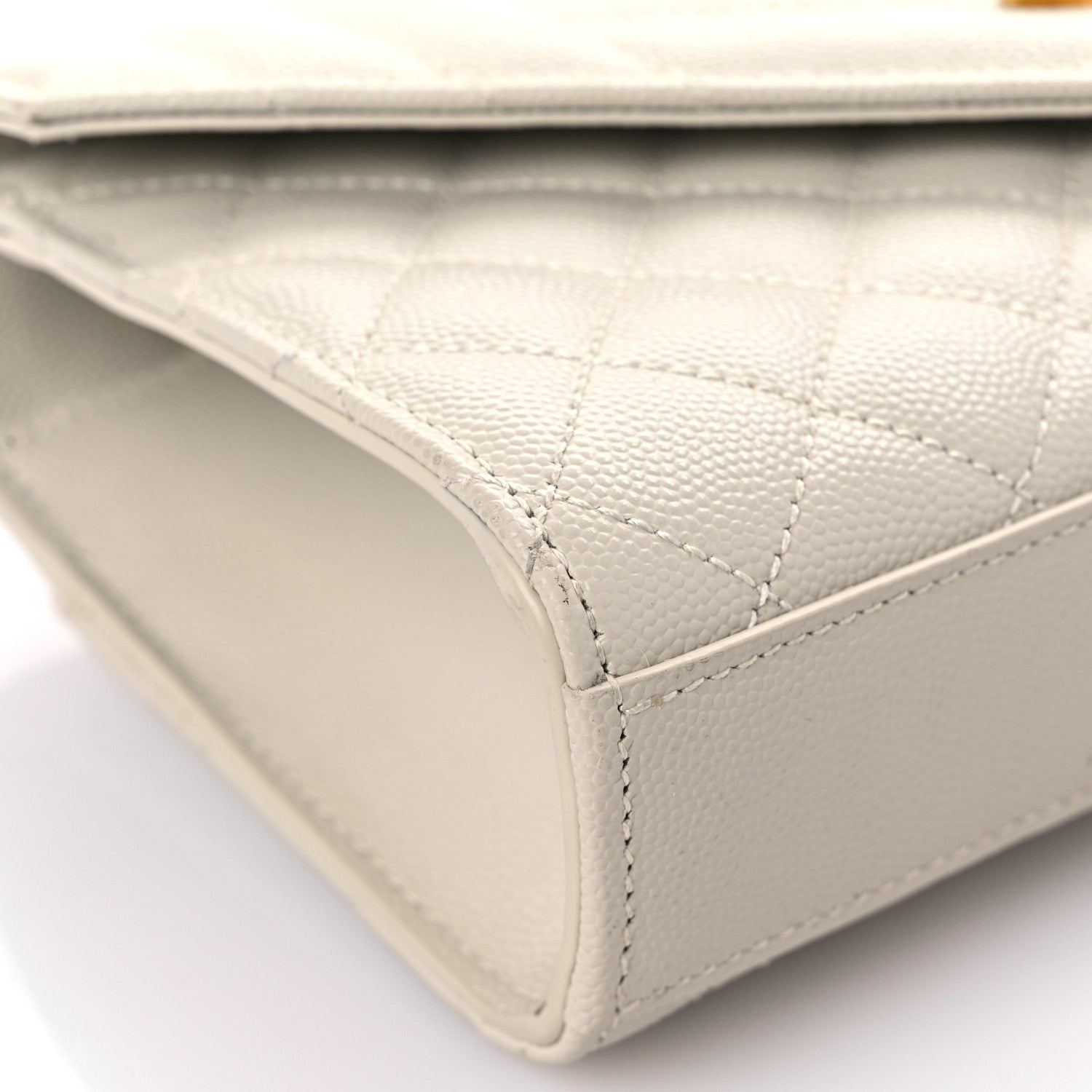Saint Laurent Grain De Poudre Textured Mixed Matelasse Triquilt Small Monogram Satchel Crema Soft 8 of 16