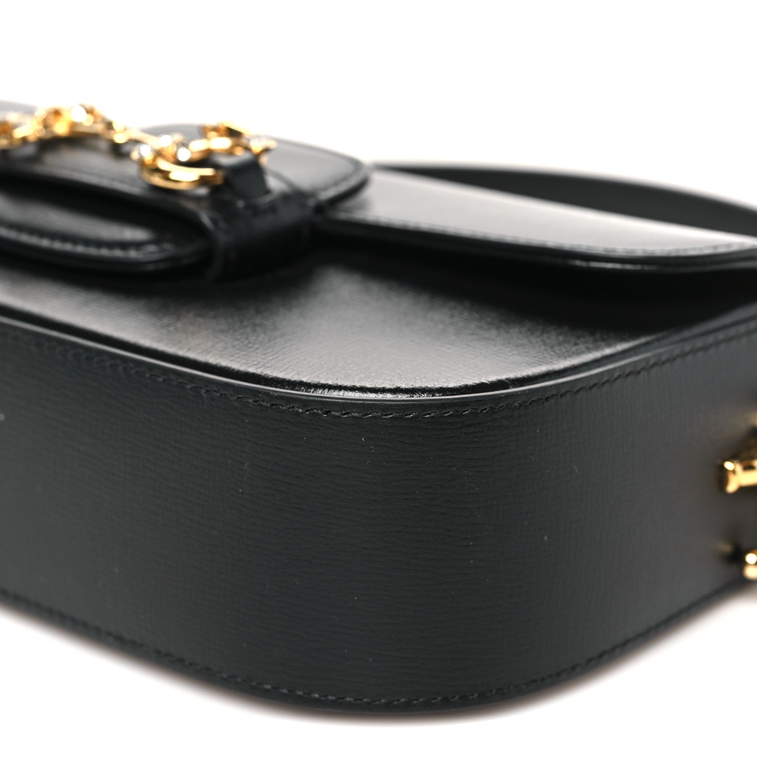 Gucci Azalea Calfskin Crystal Small Horsebit 1955 Bag Black 10 of 10