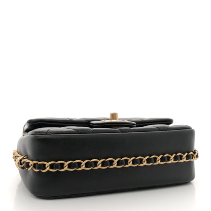 Chanel Lambskin Quilted Chain Around Mini Flap Bag Black 4 of 10