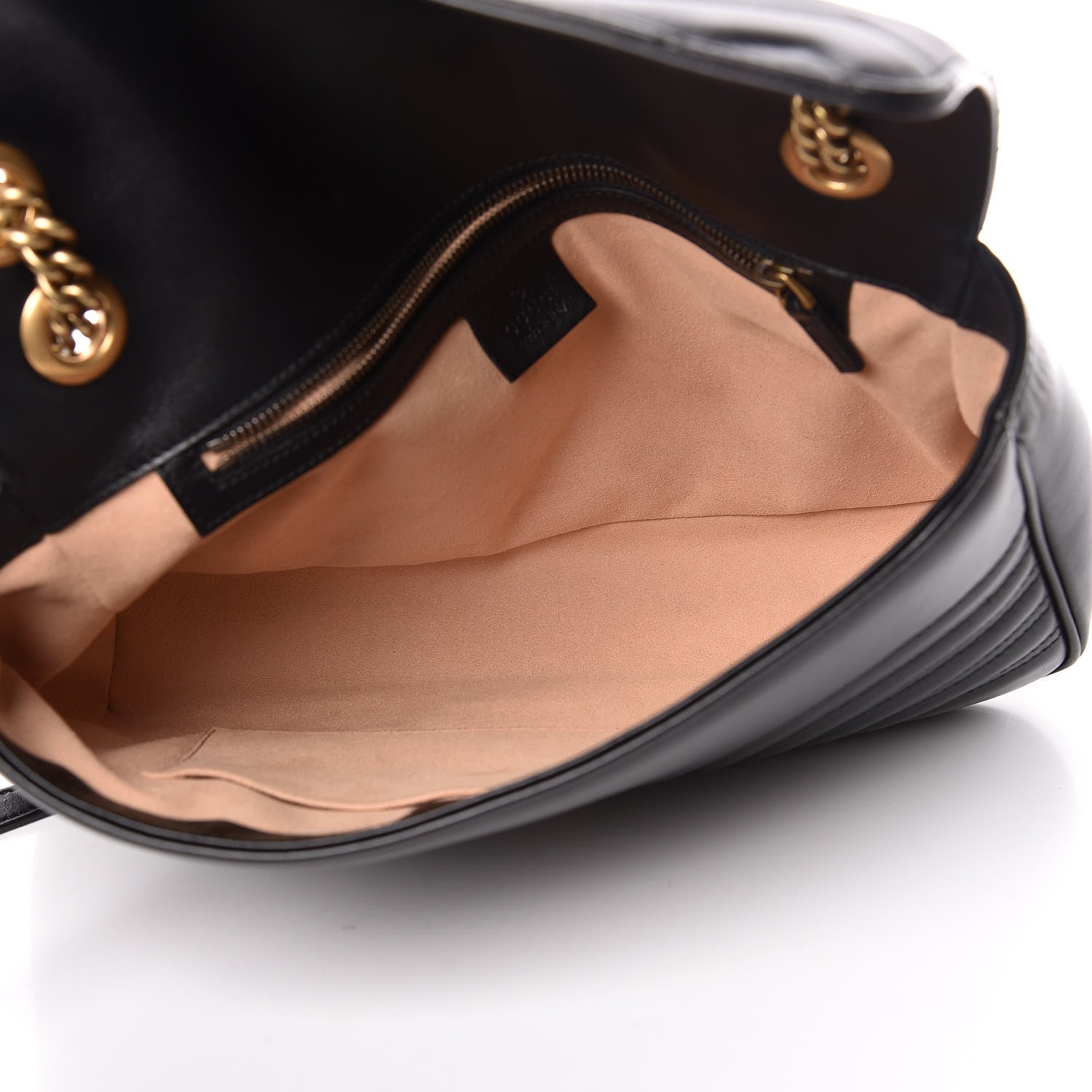 Gucci Calfskin Matelasse Medium GG Marmont Shoulder Bag Black 5 of 12