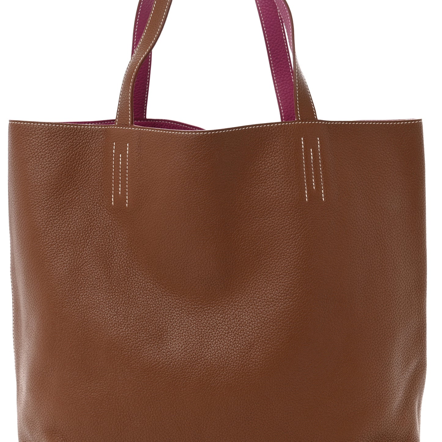 Taurillon Clemence Double Sens 45 Reversible Tote Marron D'Inde Tosca