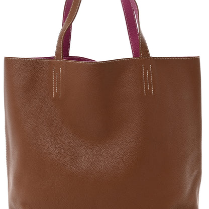 Hermes Taurillon Clemence Double Sens 45 Reversible Tote Marron D'Inde Tosca 12 of 16