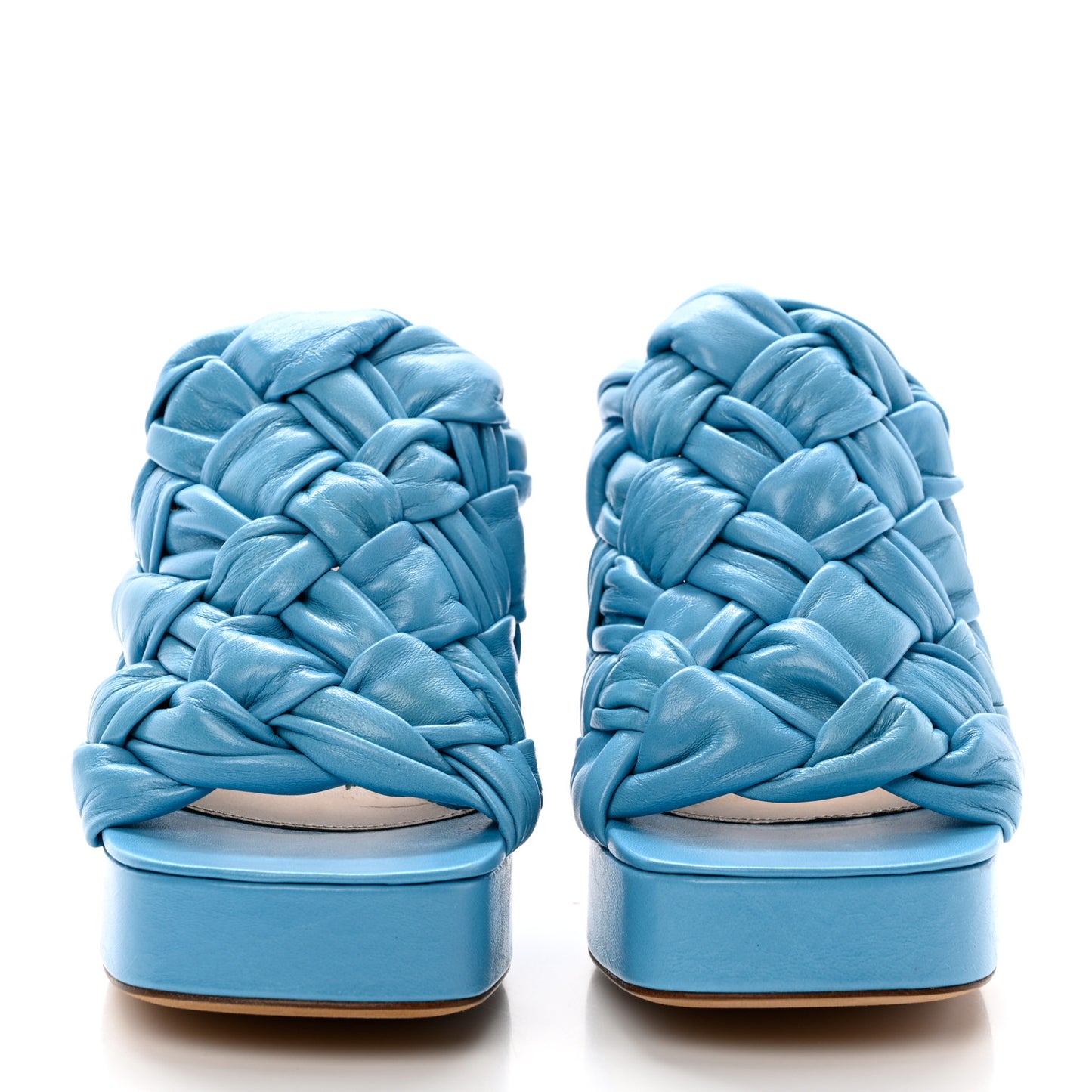 Nappa Intreccio The Board Platform Mule Sandals 36.5 Sky Blue