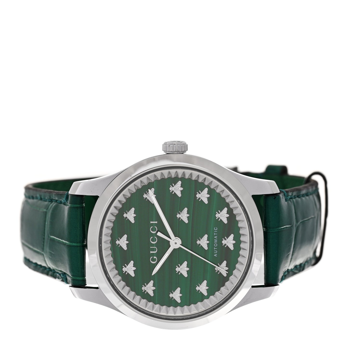 Stainless Steel Alligator Malachite 38mm G-Timeless Bee Automatic Watch